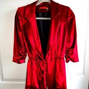 Alice + Olivia Silk Blend Holiday Jacket Blazer Red Women’s‎ XS